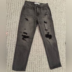 Dark Gray Hidden Highrise Boyfriend Jeans